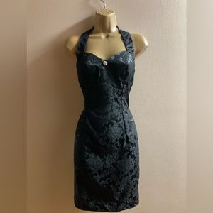 Very nice flower print black dress…looks amazing on!